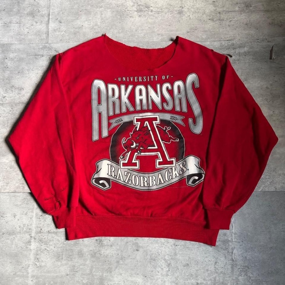 Vintage 90s Arkansas Razorbacks red crewneck sweatshirt